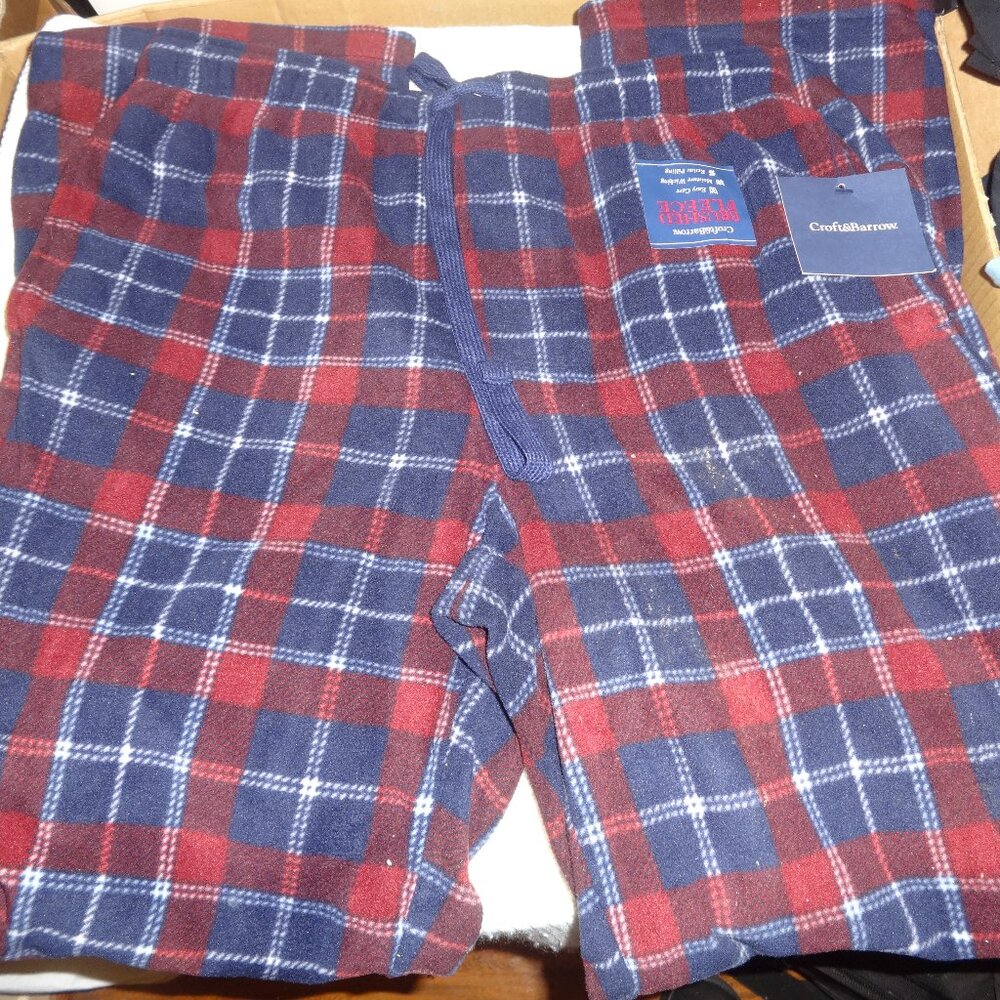 MENS CROFT & BARROW FLEECE PAJAMA PANTS / BOTTOMS SIZE S NWT